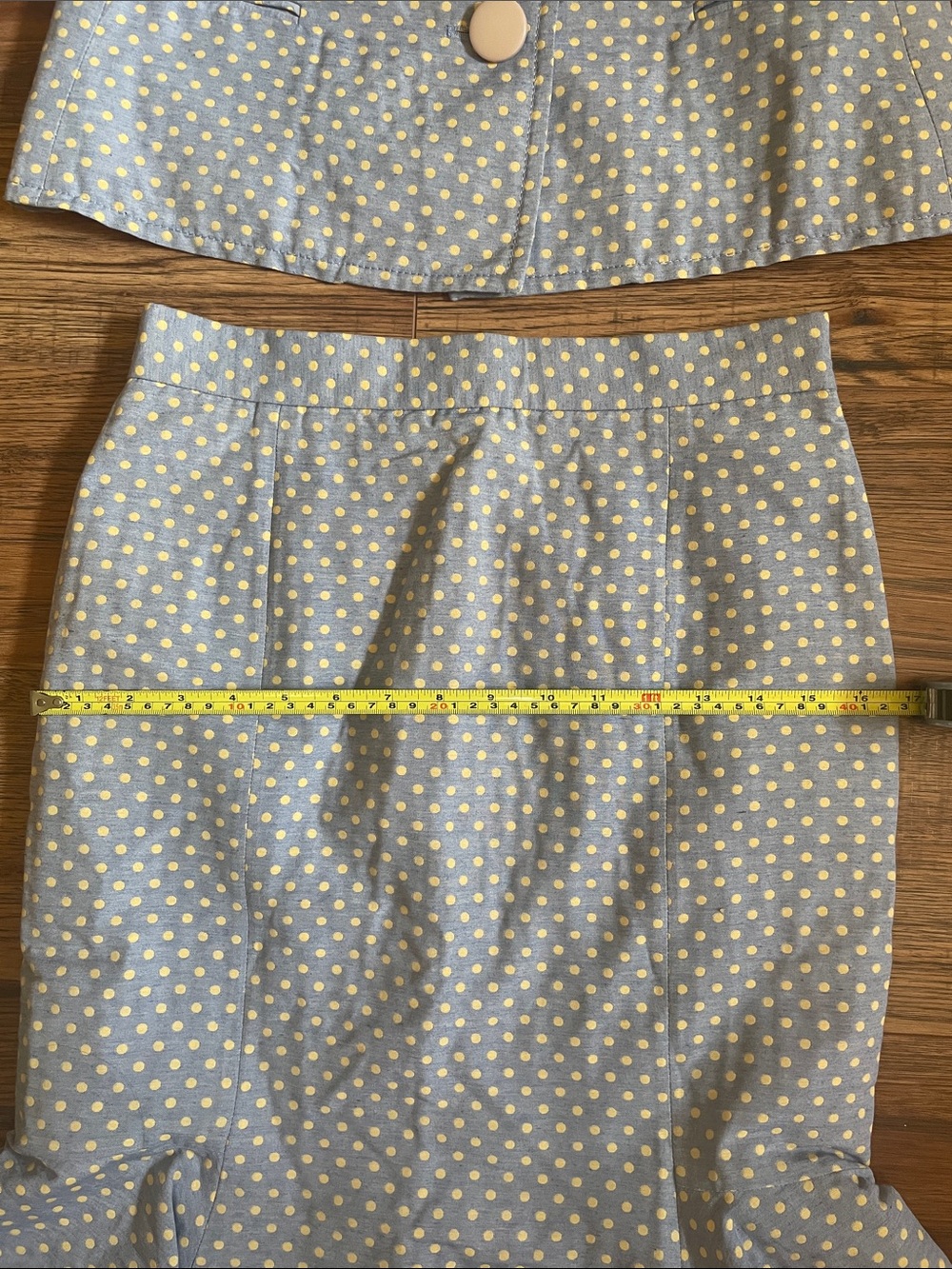 Moschino Cheap & Chic RARE 90s Blue Polka Dot Blazer & Skirt Set - Picture 5 of 12